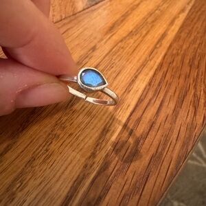 Made in Earth Silver Labradorite Teardrop Ring
